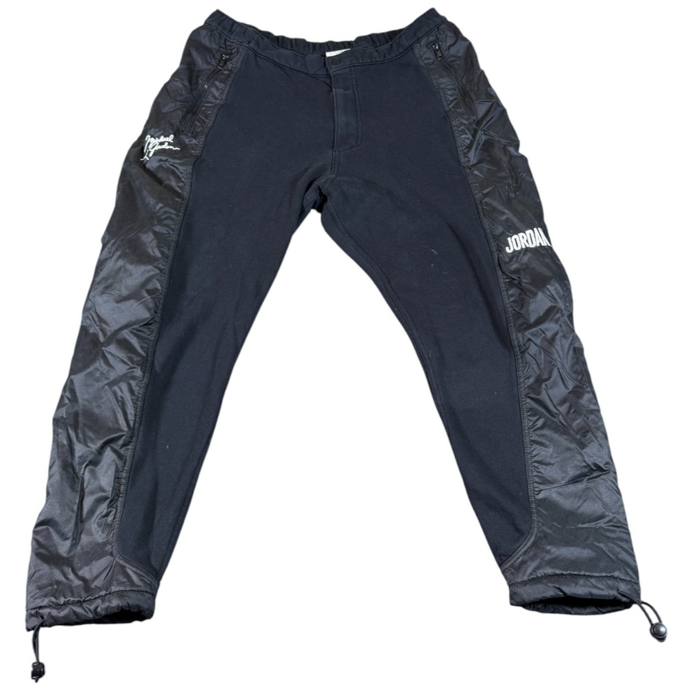 VTG Nike Air Jordan Sweatpants Mens Large Black‎ Adjustable Basketball Swoosh